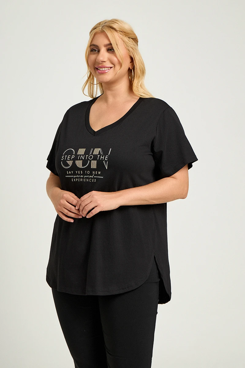 Μαύρο Plus Size T-Shirt