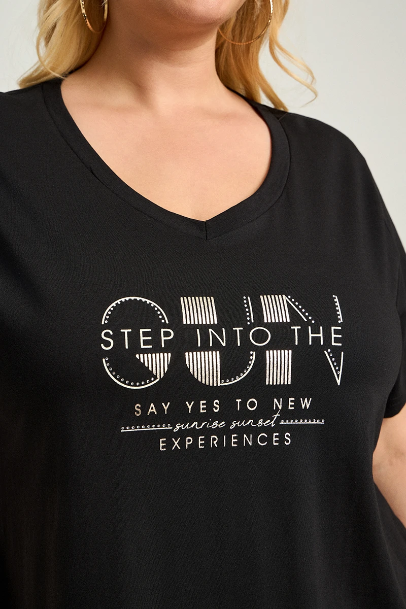 Μαύρο Plus Size T-Shirt
