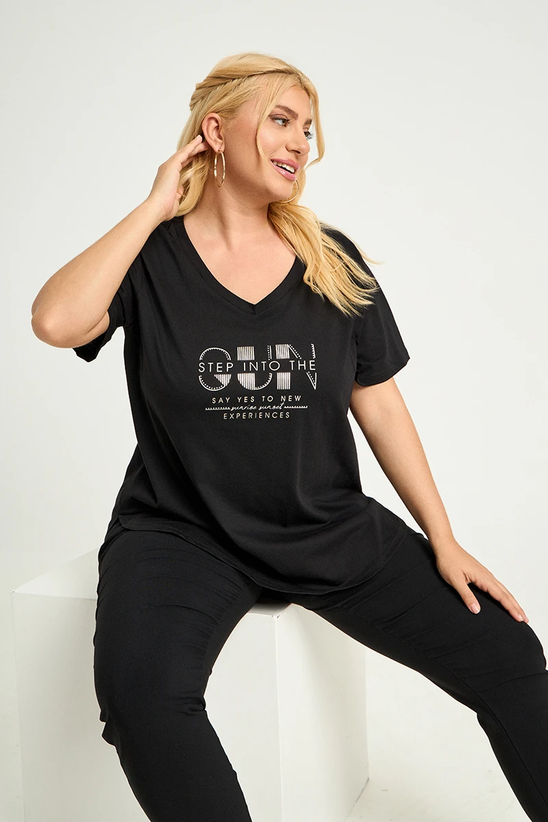 Μαύρο Plus Size T-Shirt