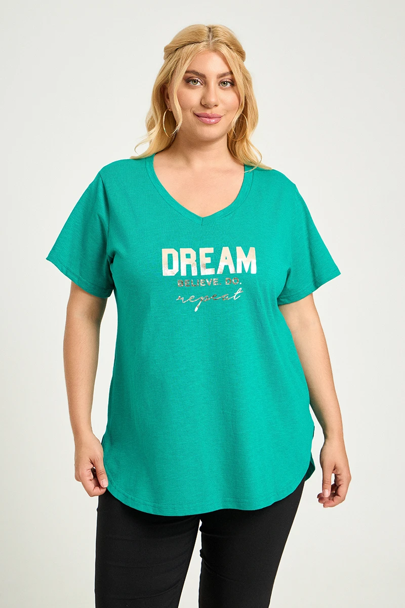 Πράσινο Plus Size T-Shirt Dream