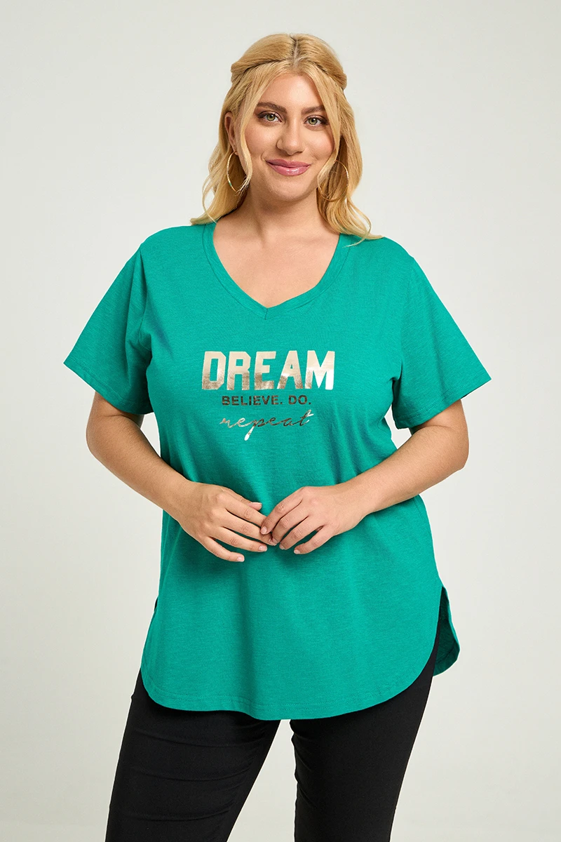 Πράσινο Plus Size T-Shirt Dream