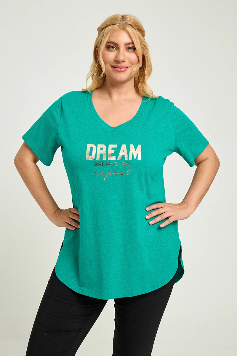 Πράσινο Plus Size T-Shirt Dream