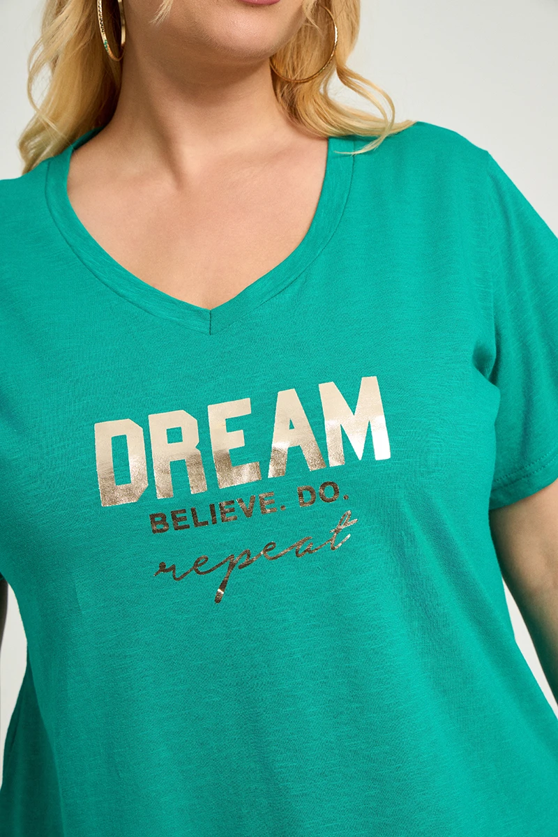 Πράσινο Plus Size T-Shirt Dream