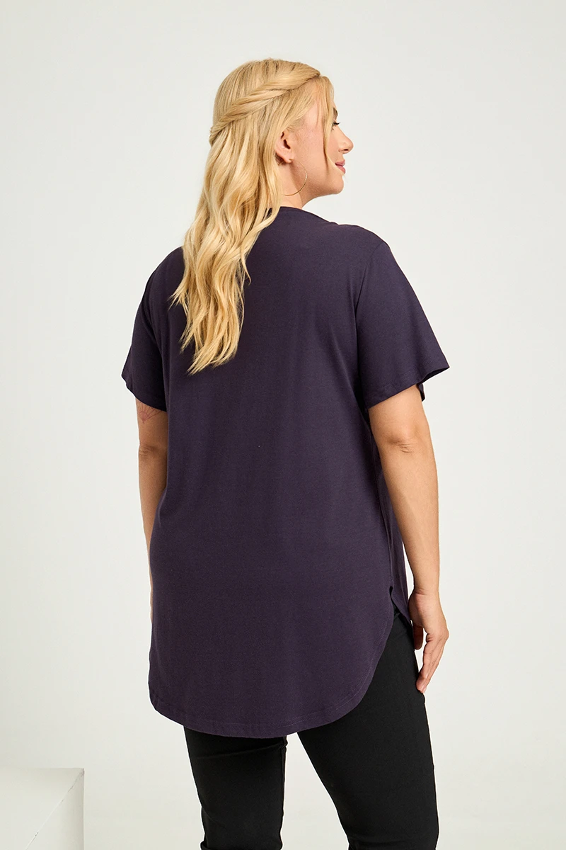 Σκούρο Μωβ Plus Size T-Shirt Dream