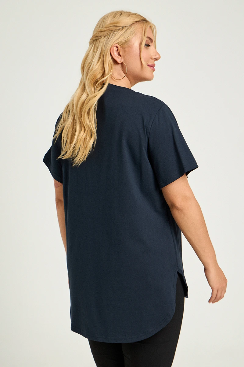Μπλε Σκούρο Plus Size T-Shirt Dream
