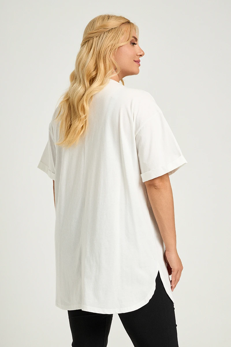 Λευκό Plus Size T-Shirt Dazzling