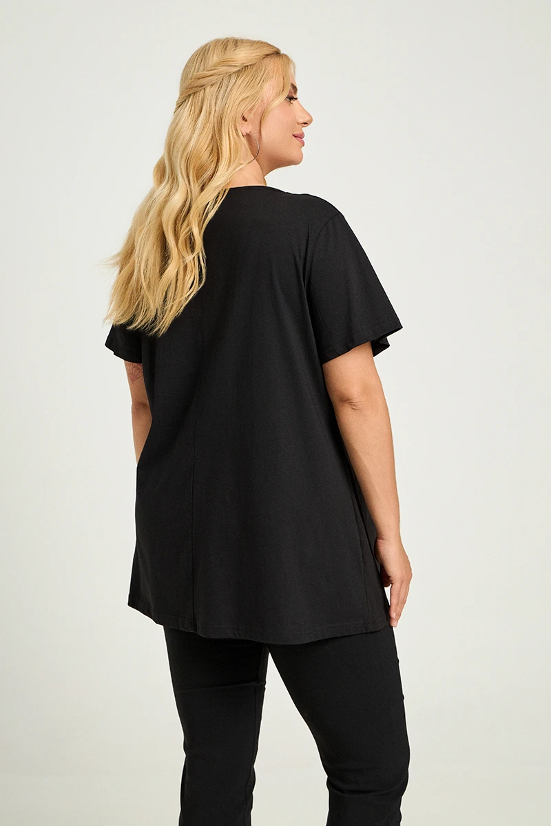 DM Plus Size T-Shirt Μαύρο 
