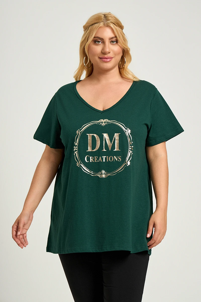 DM Plus Size T-Shirt Κυπαρσσί 