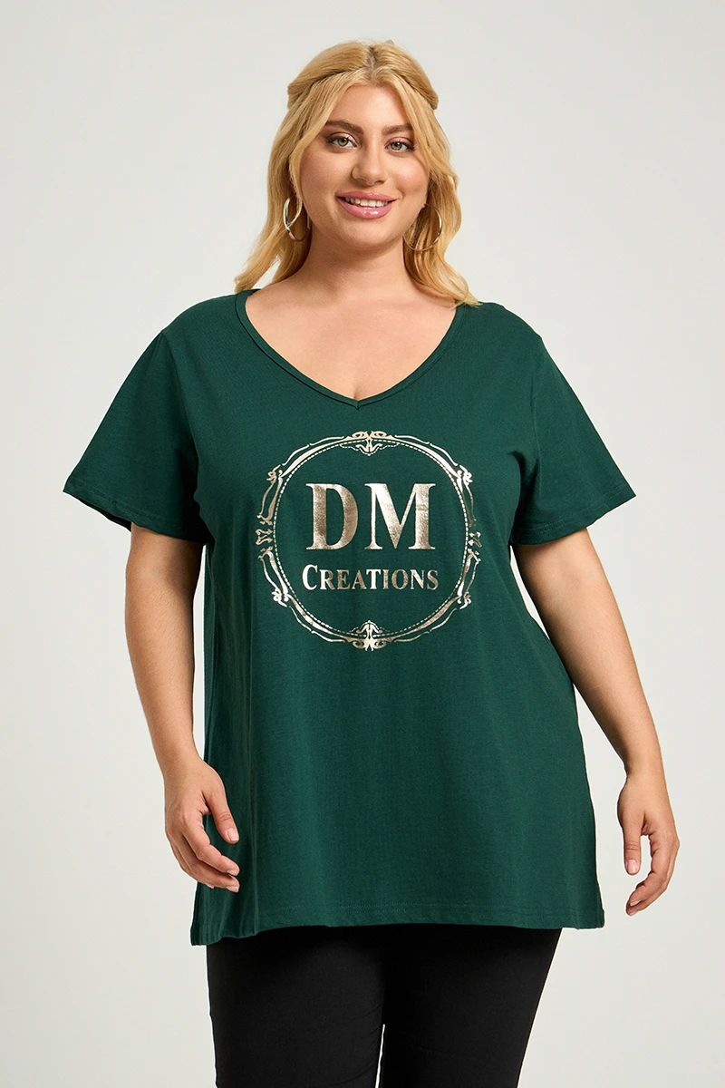 DM Plus Size T-Shirt Κυπαρσσί 