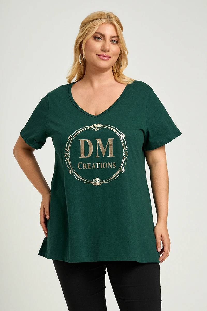 DM Plus Size T-Shirt Κυπαρσσί 