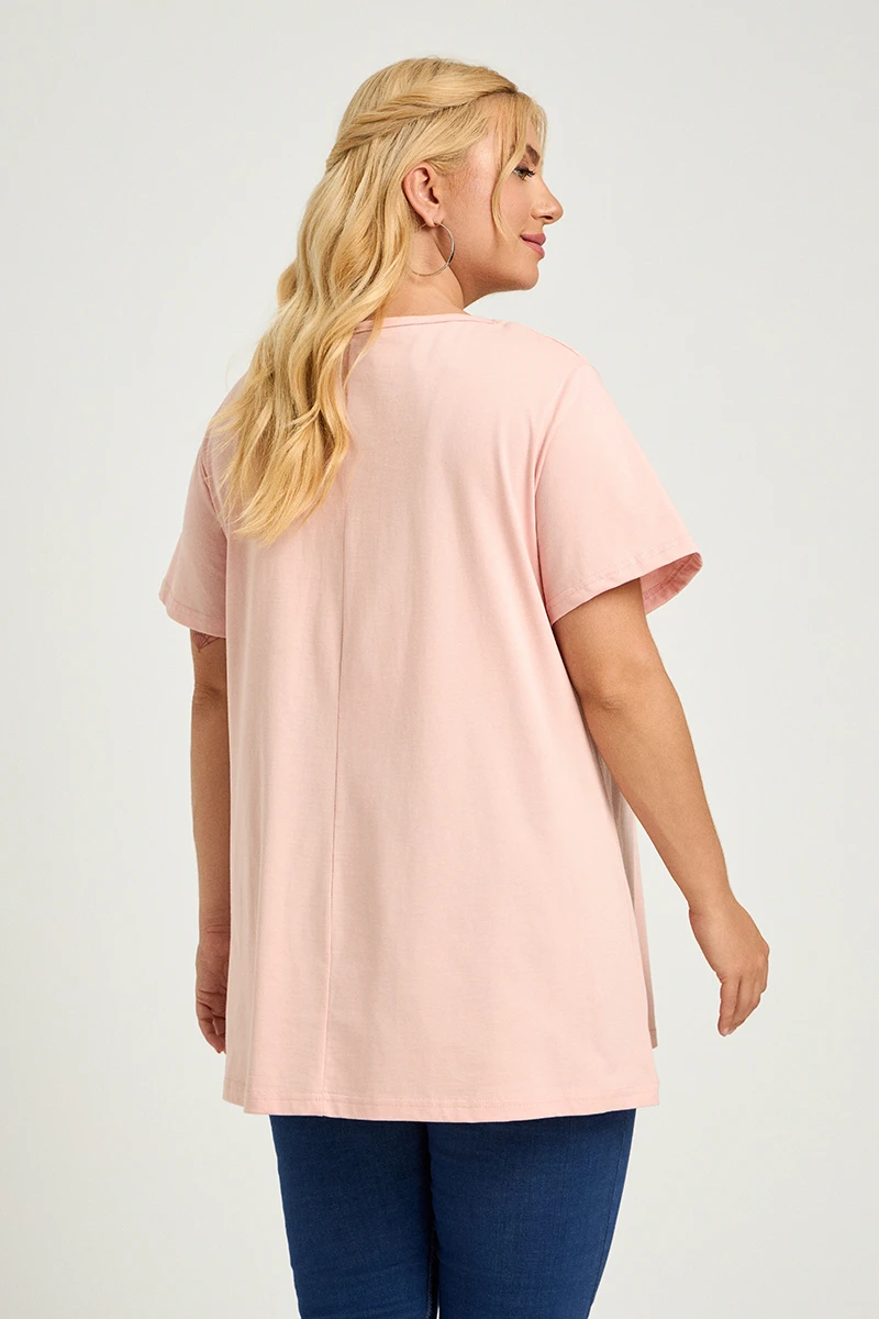 DM Plus Size T-Shirt Σομόν 