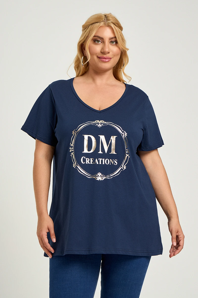 DM Plus Size T-Shirt Blue Navy