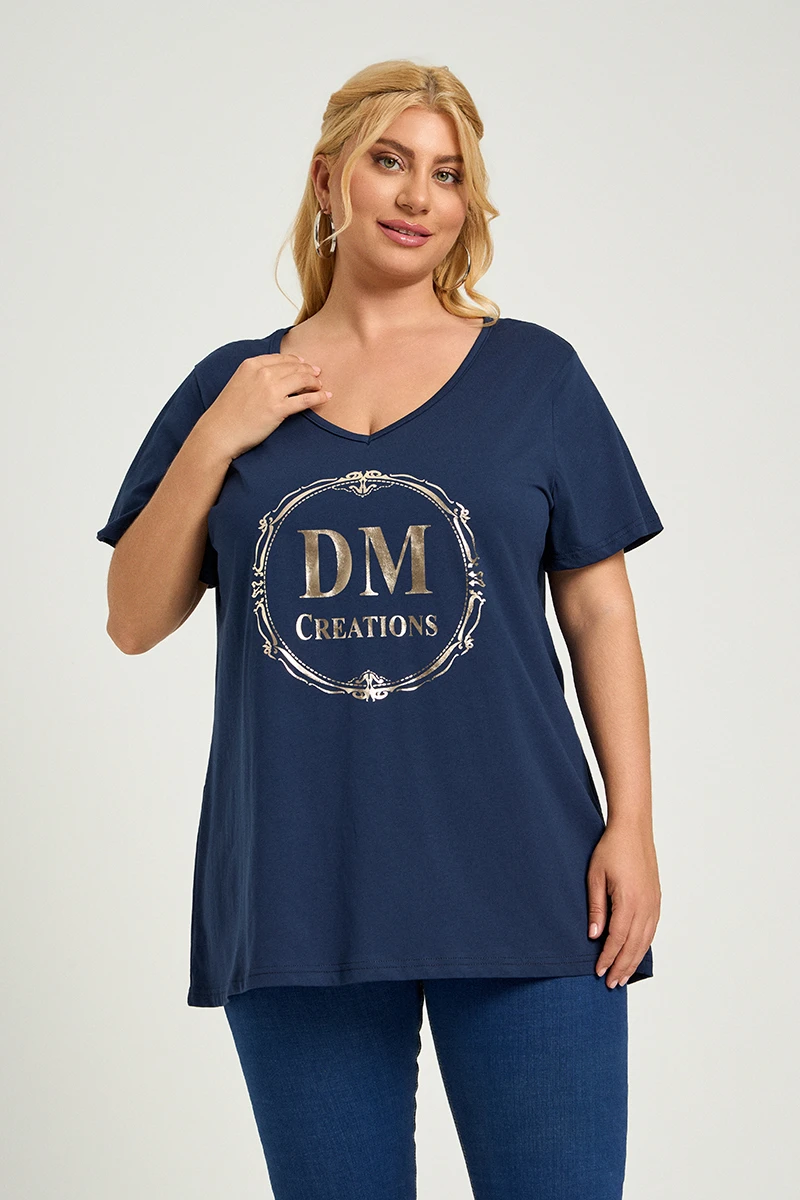 DM Plus Size T-Shirt Blue Navy