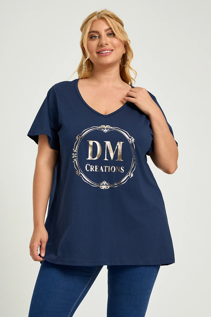 DM Plus Size T-Shirt Blue Navy