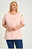 Σομόν T-Shirt “Shine” με Ανοιχτούς Ώμους