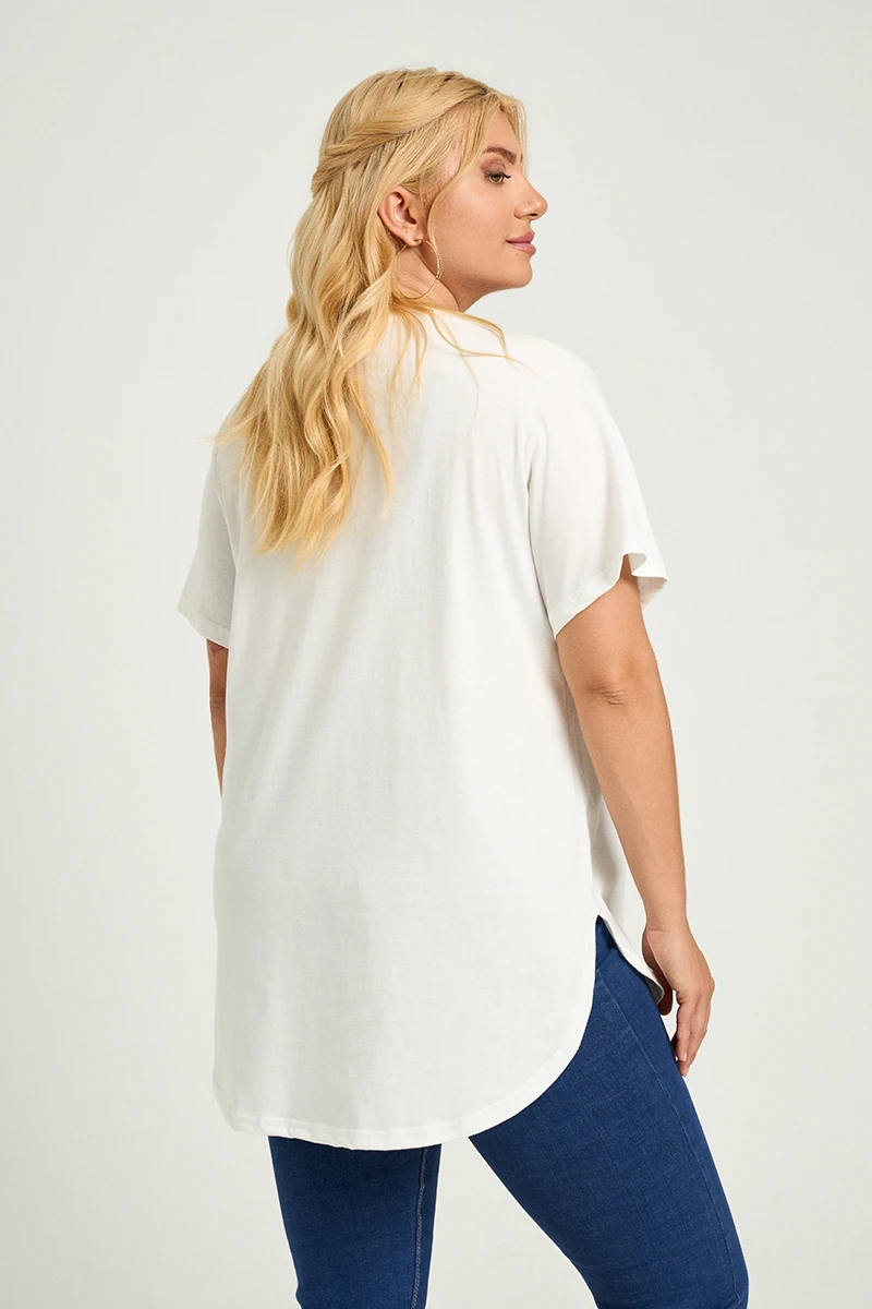 Λευκό Plus Size T-Shirt Dream