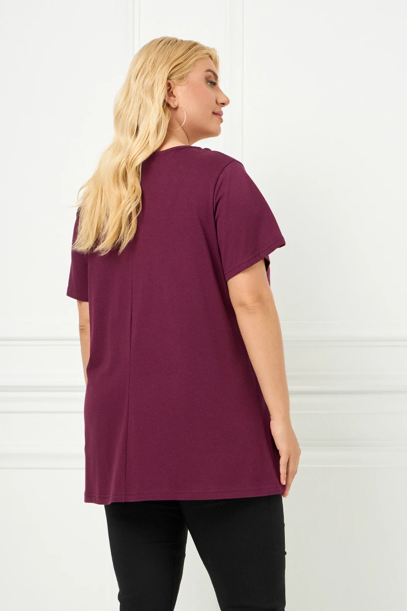 DM Plus Size T-Shirt Μπορντό 