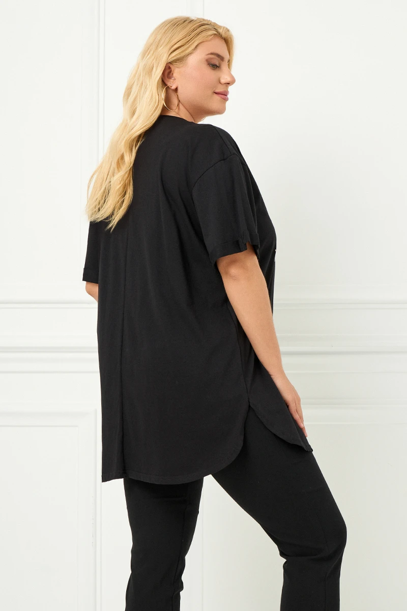 Μαύρο Plus Size T-Shirt Dazzling