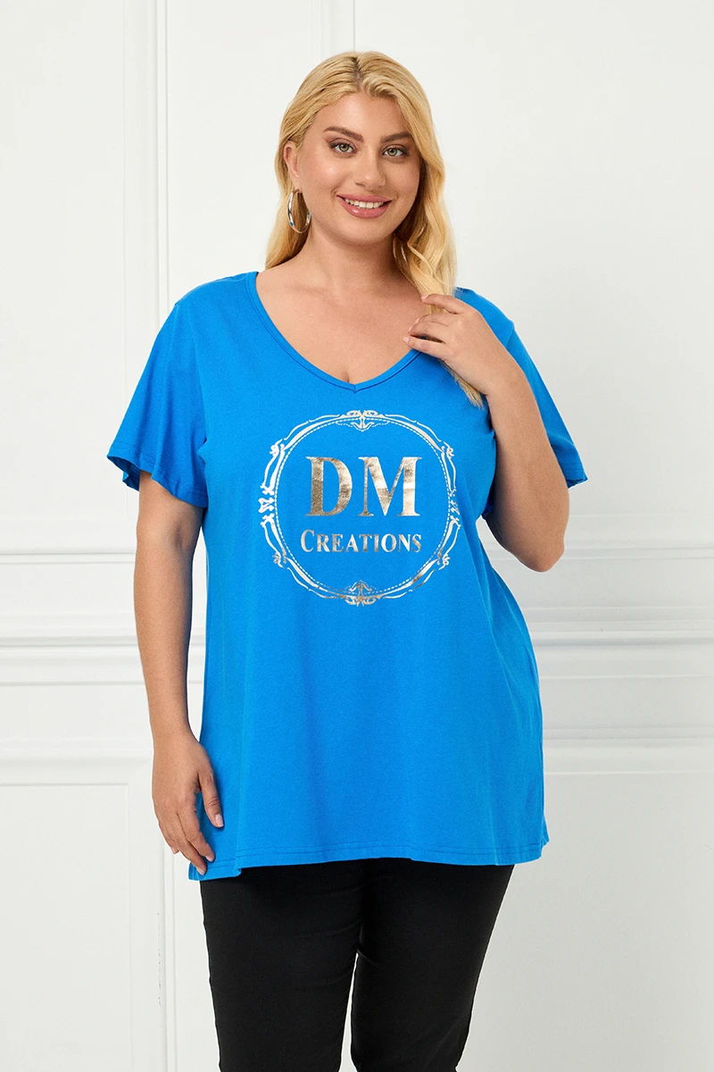 DM Plus Size T-Shirt Μπλε