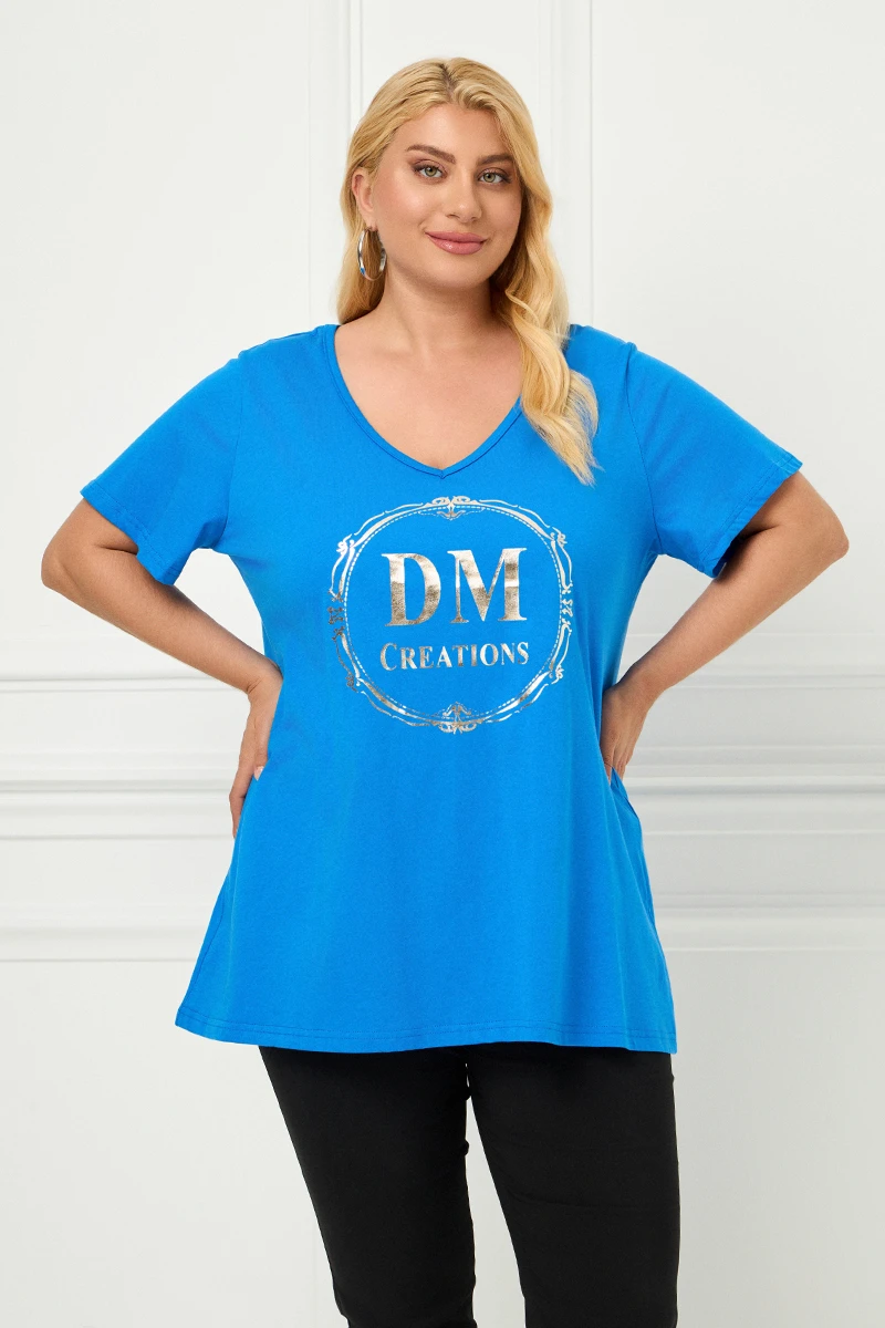 DM Plus Size T-Shirt Μπλε