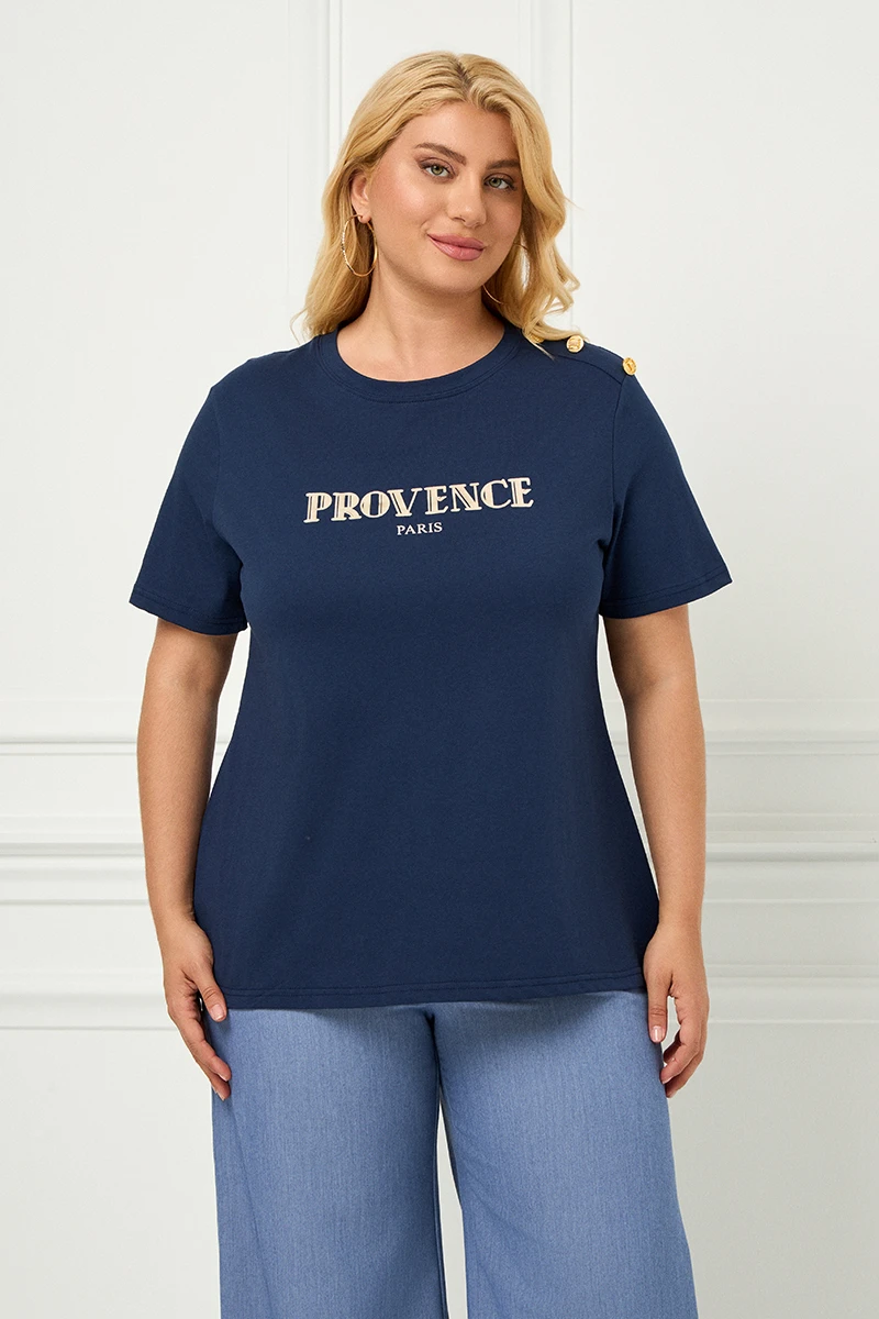 Blue Navy  T-Shirt Provence Paris