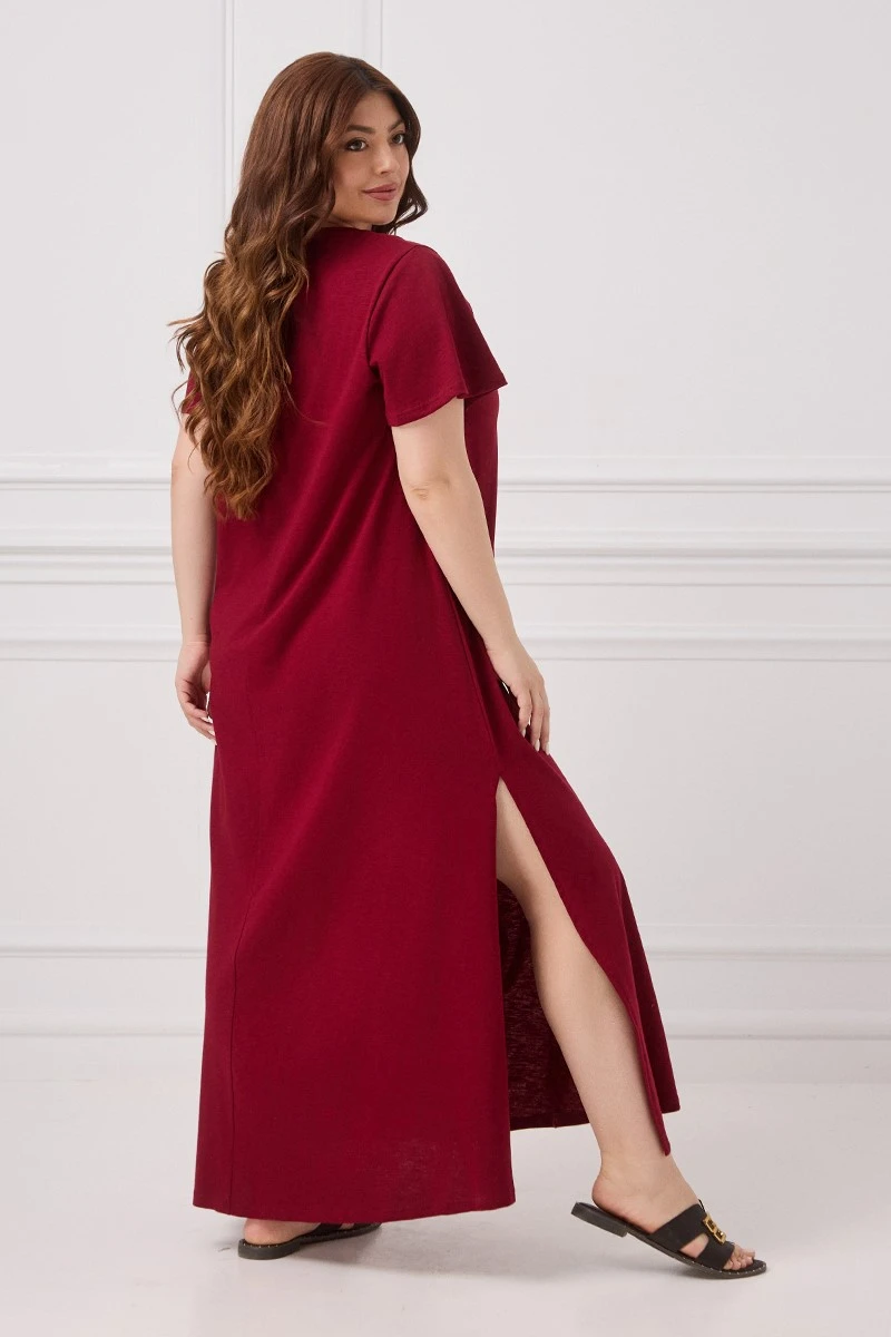 Butterfly Cotton Dress Μπορντό