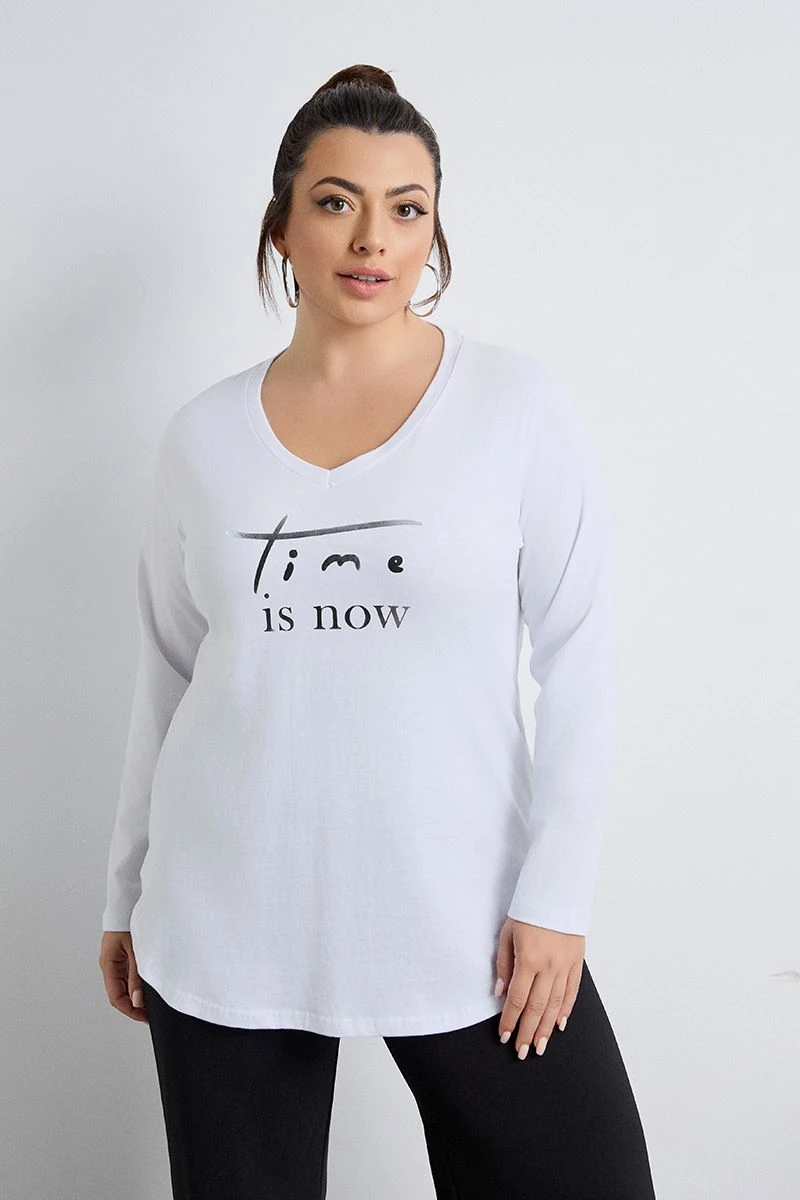 Μακρυμάνικο T-Shirt Λευκό