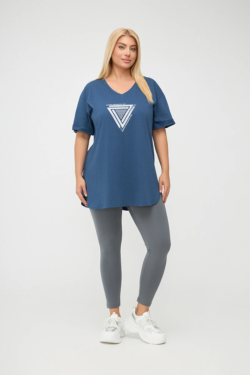 Plus Size T-Shirt Με Στάμπα Intigo