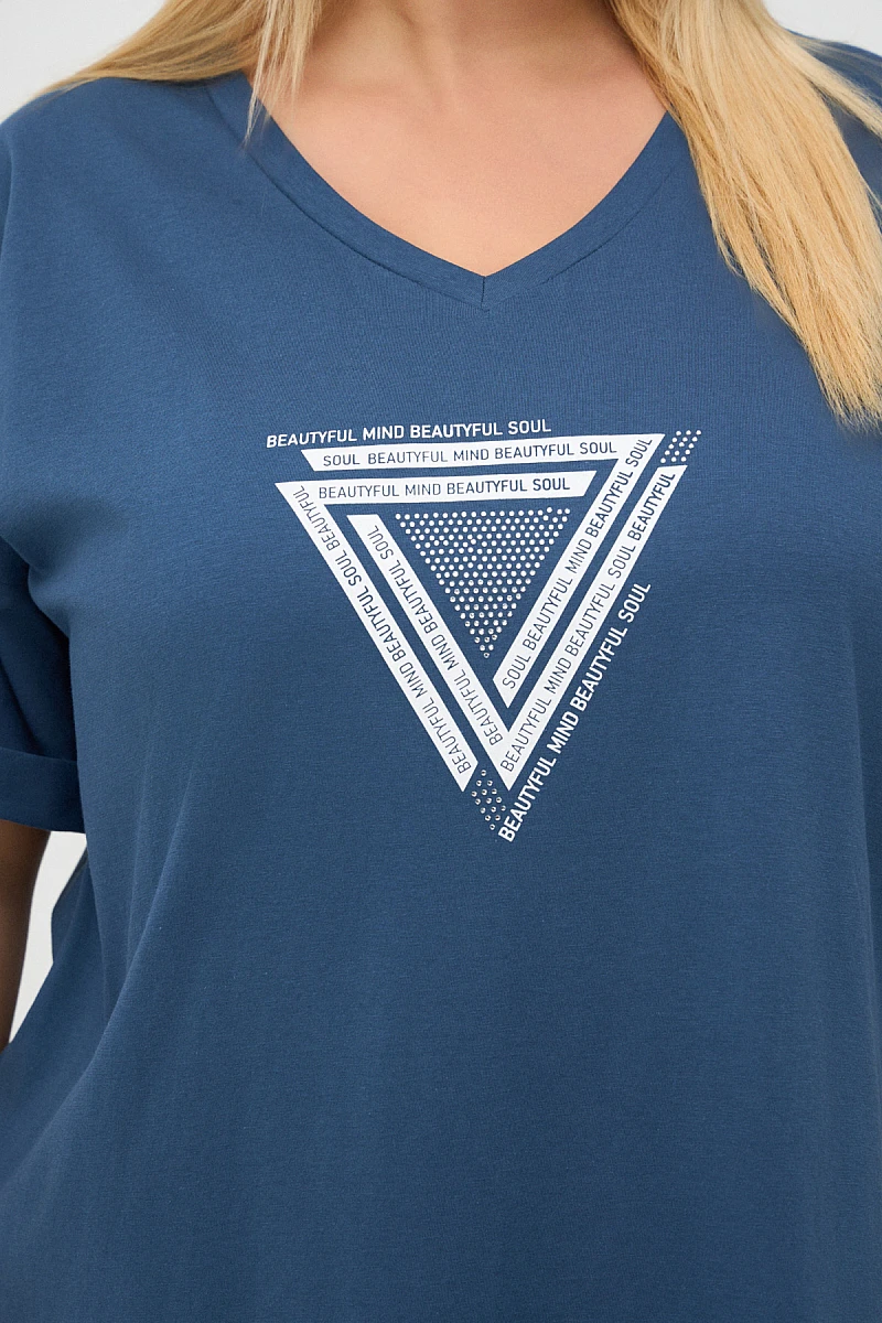 Plus Size T-Shirt Με Στάμπα Intigo