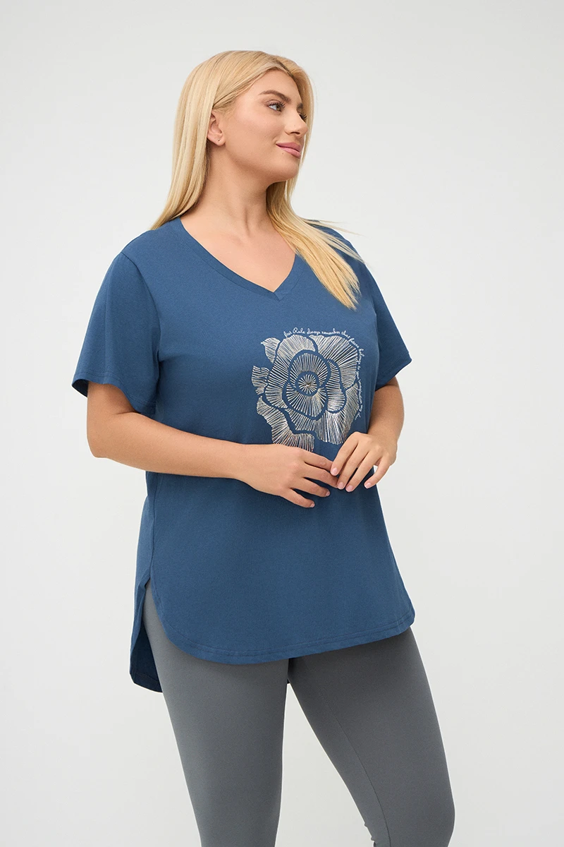 Intigo Plus Size Rose T-Shirt 