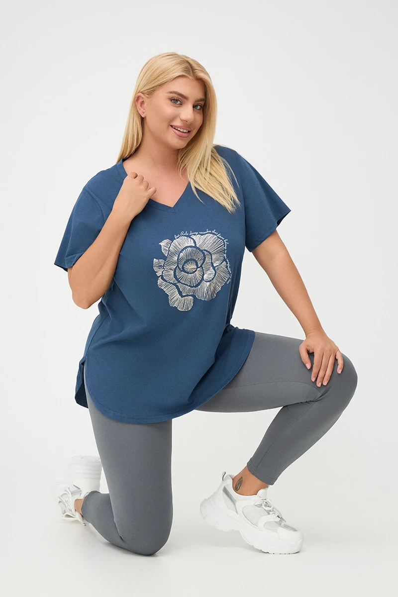 Intigo Plus Size Rose T-Shirt 