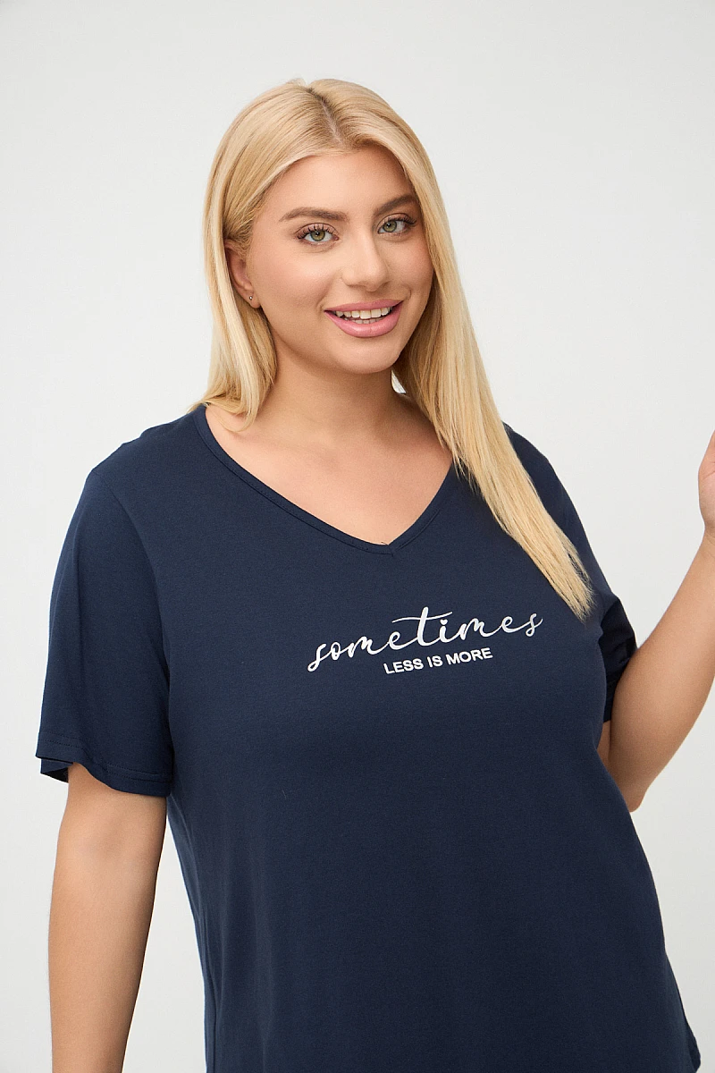 Less Is More T-Shirt Blue Navy 