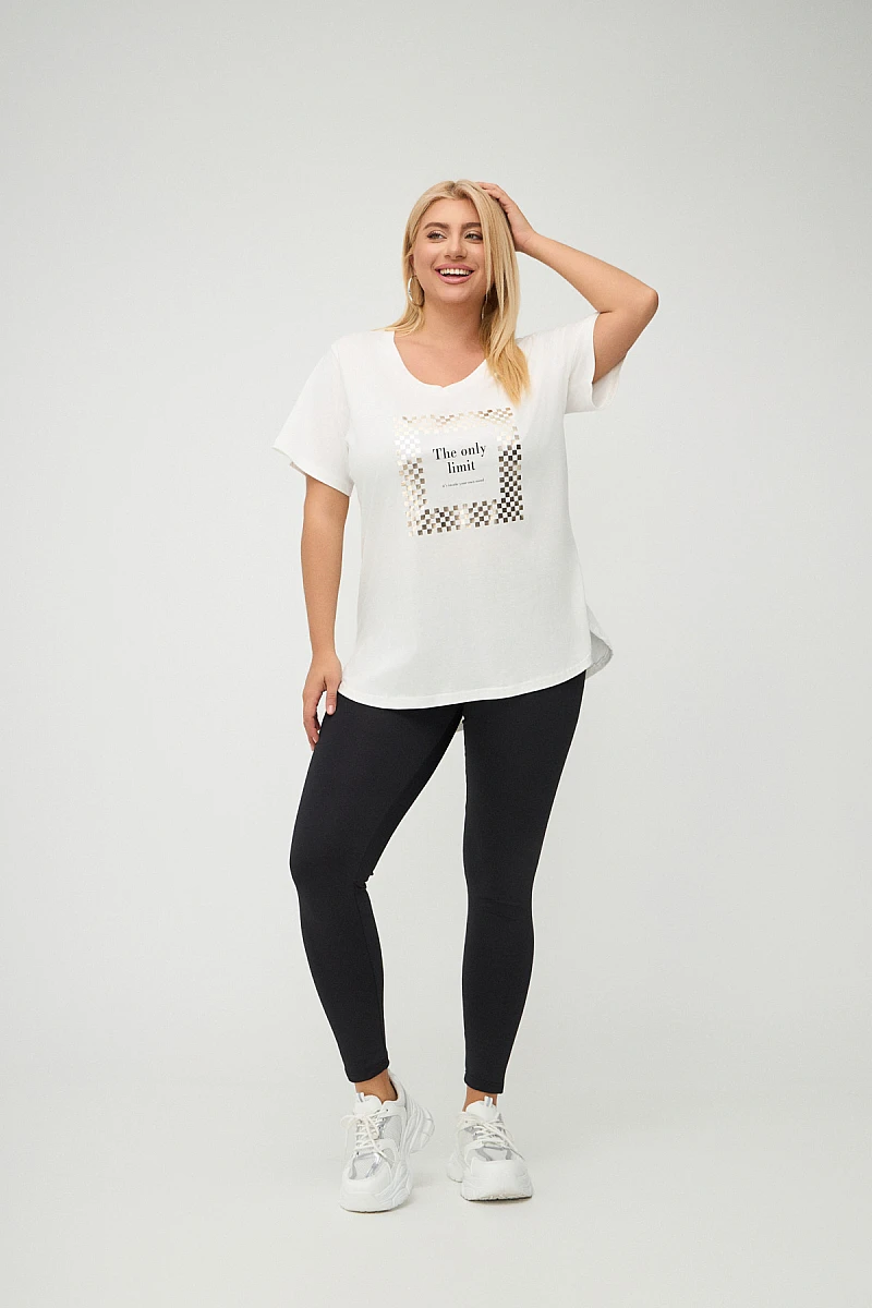 Λευκό Plus Size Limit T-Shirt 