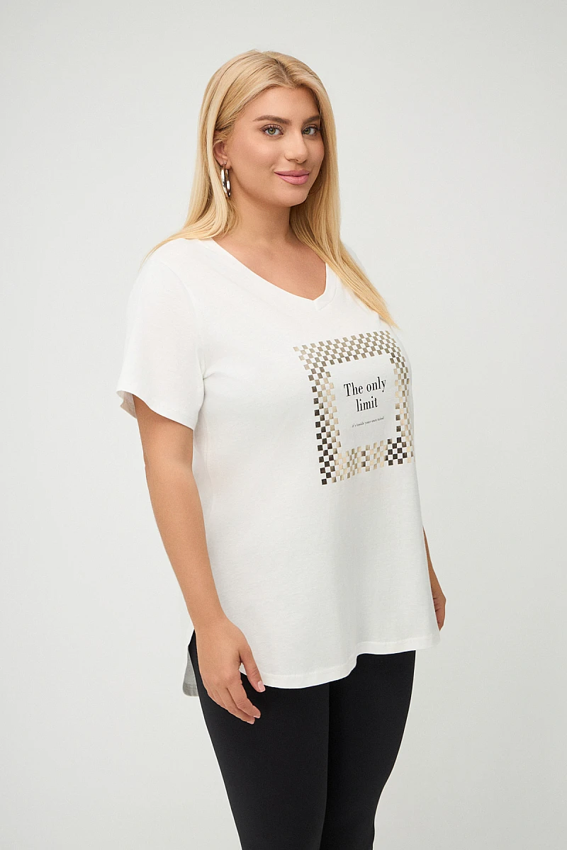 Λευκό Plus Size Limit T-Shirt 