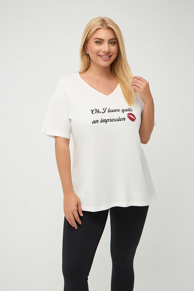 Impression T-Shirt Λευκό