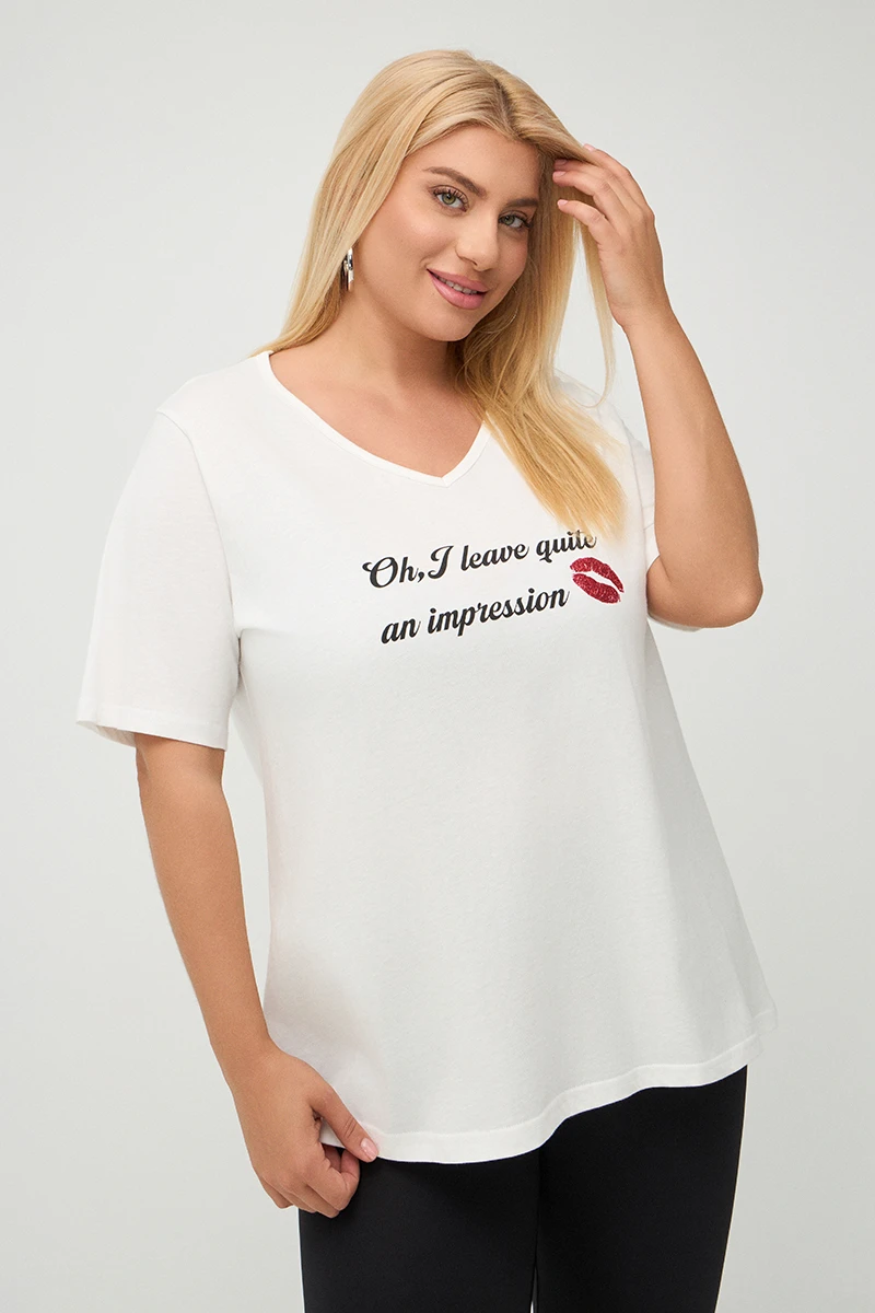 Impression T-Shirt Λευκό