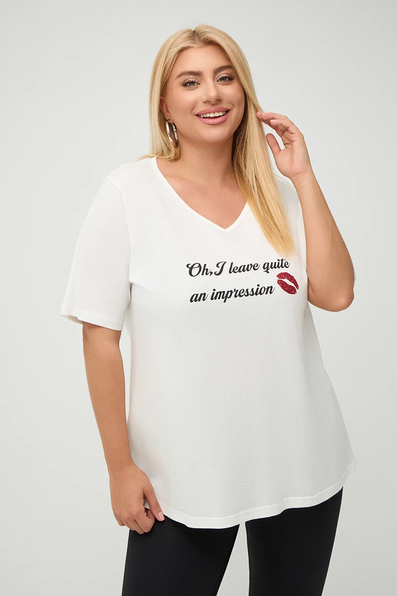 Impression T-Shirt Λευκό