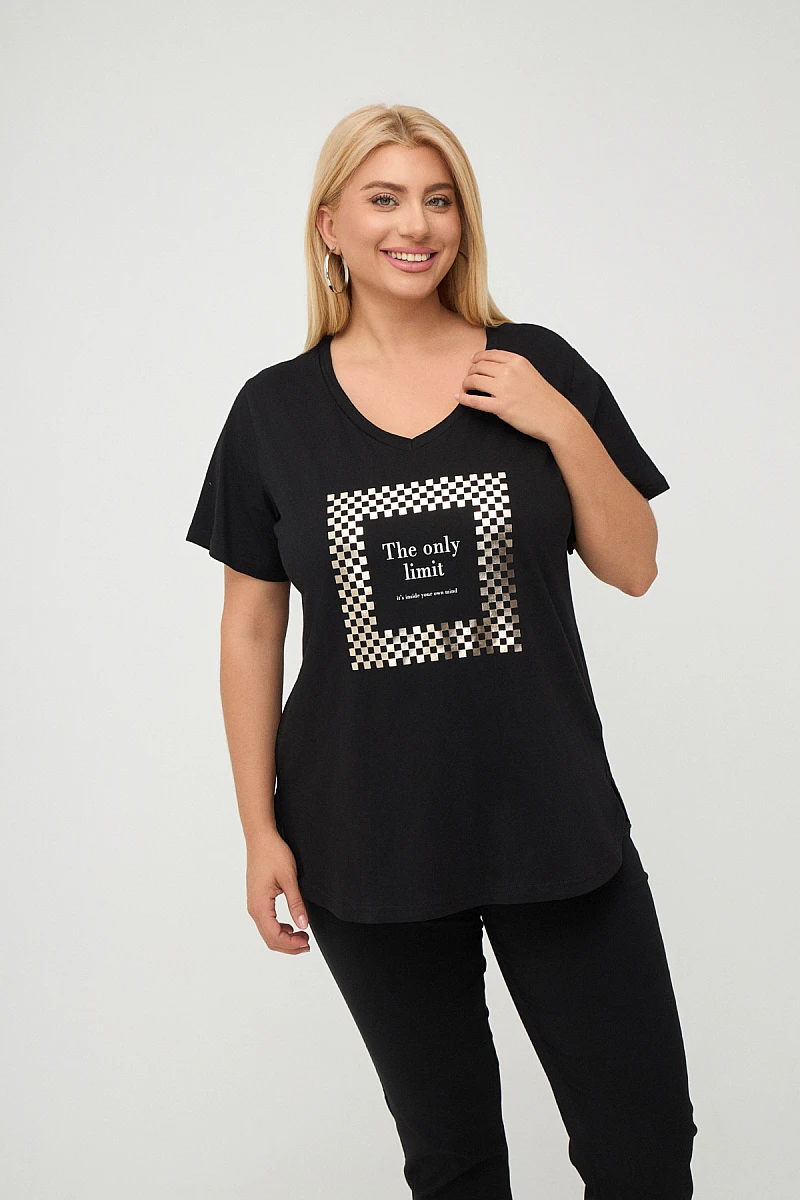 Μαύρη Plus Size Limit T-Shirt 