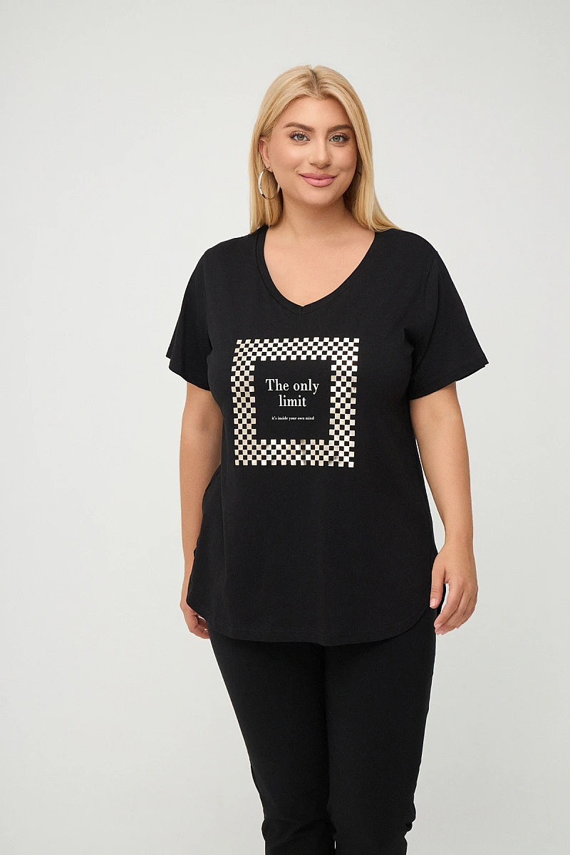 Μαύρη Plus Size Limit T-Shirt 