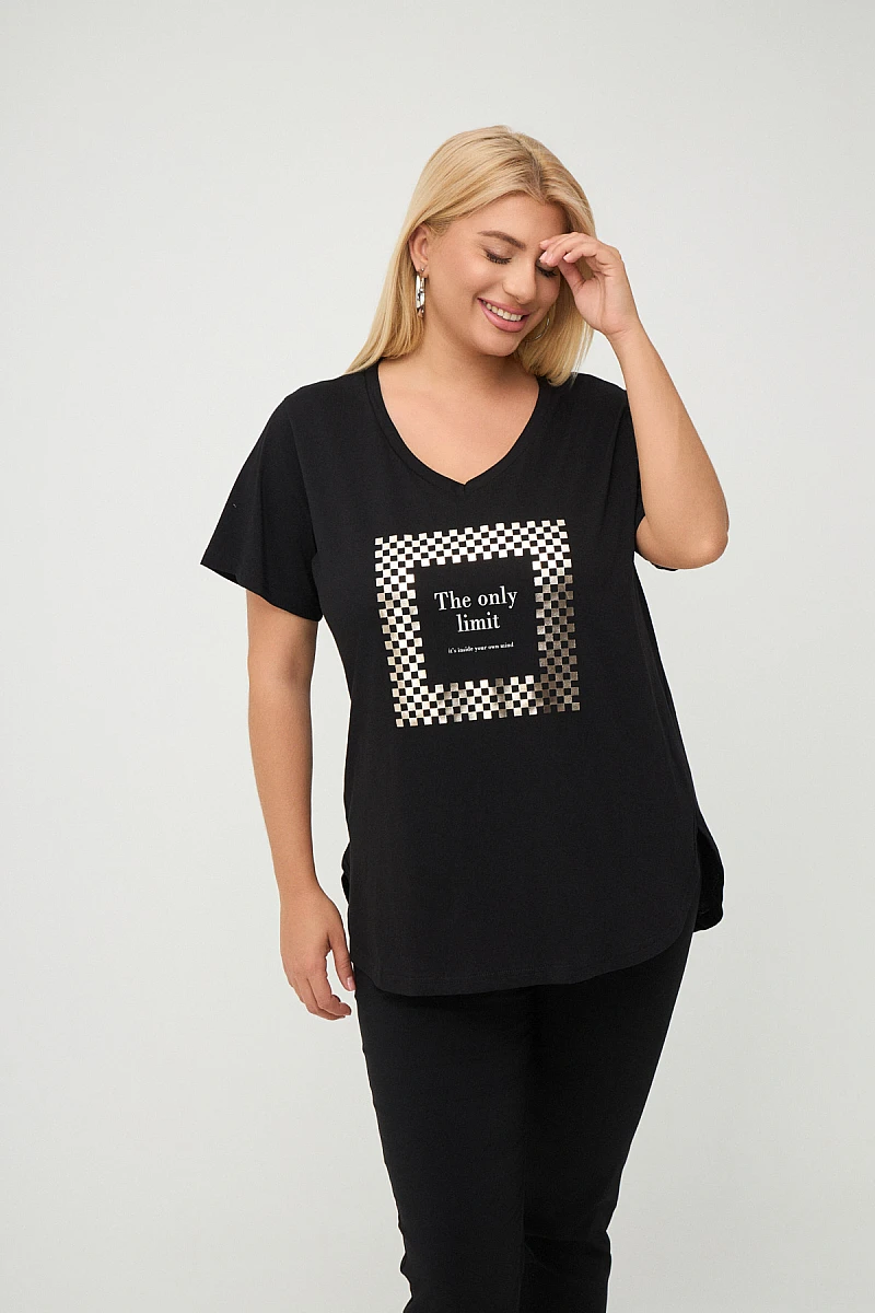Μαύρη Plus Size Limit T-Shirt 