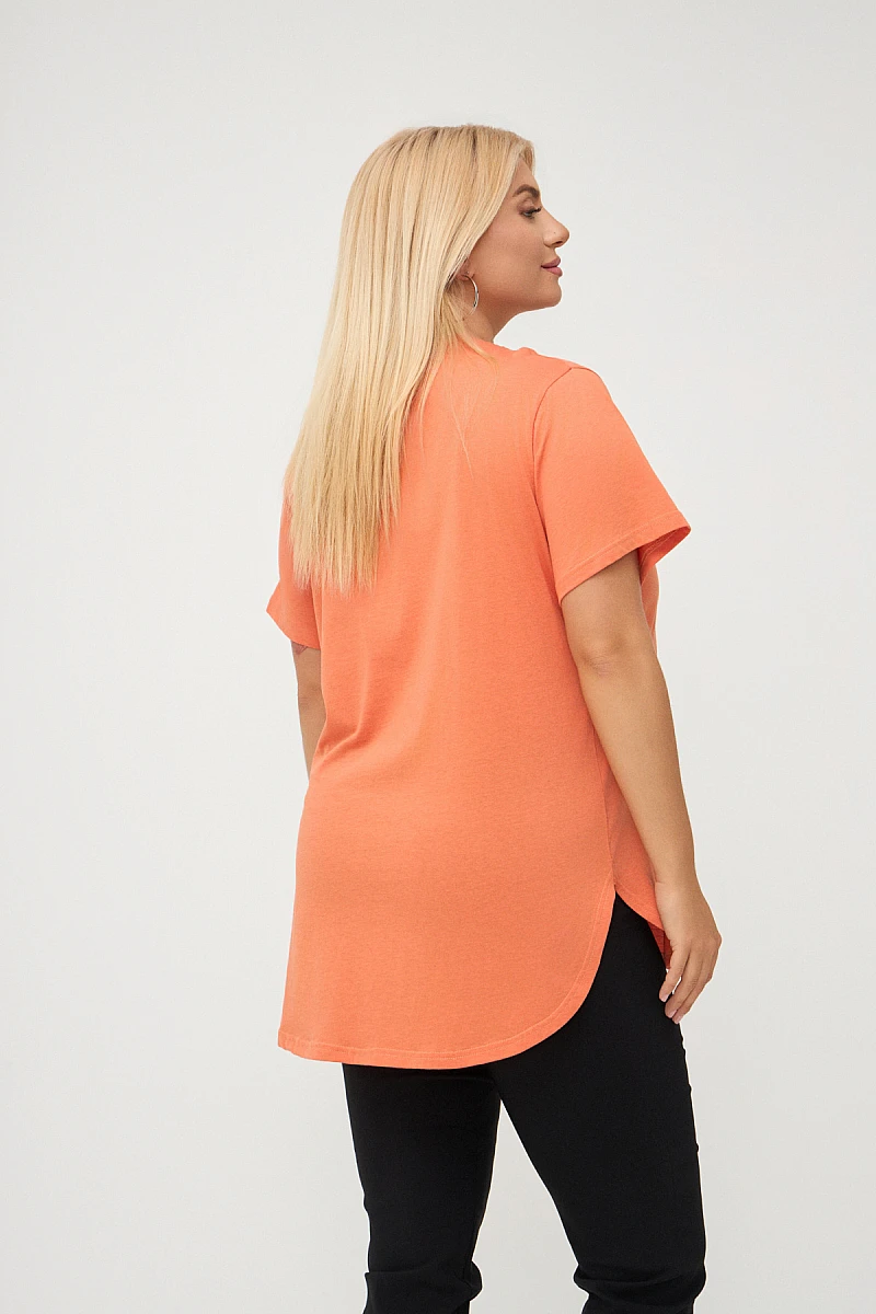 Πορτοκαλή Plus Size Limit T-Shirt 