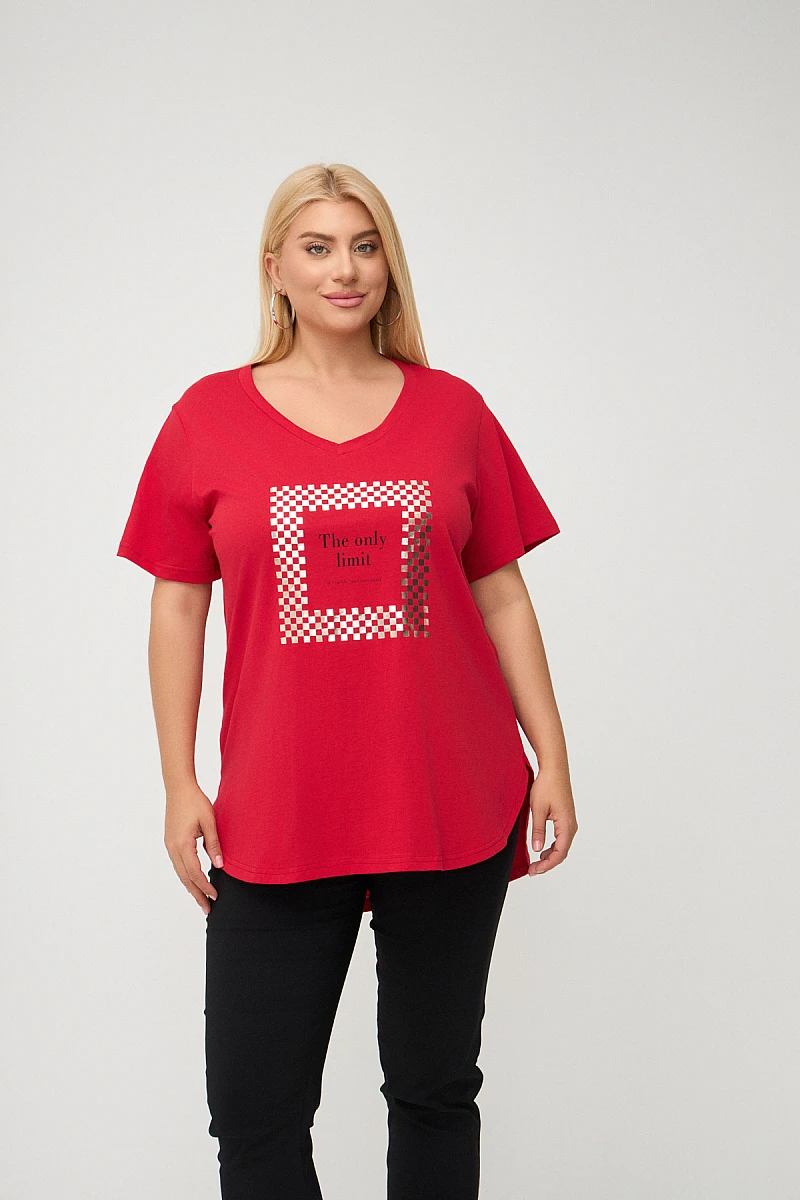 Κόκκινο Plus Size Limit T-Shirt 