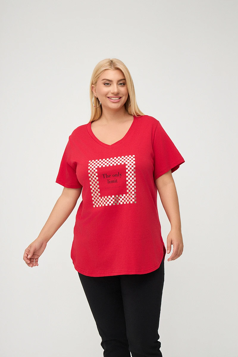 Κόκκινο Plus Size Limit T-Shirt 