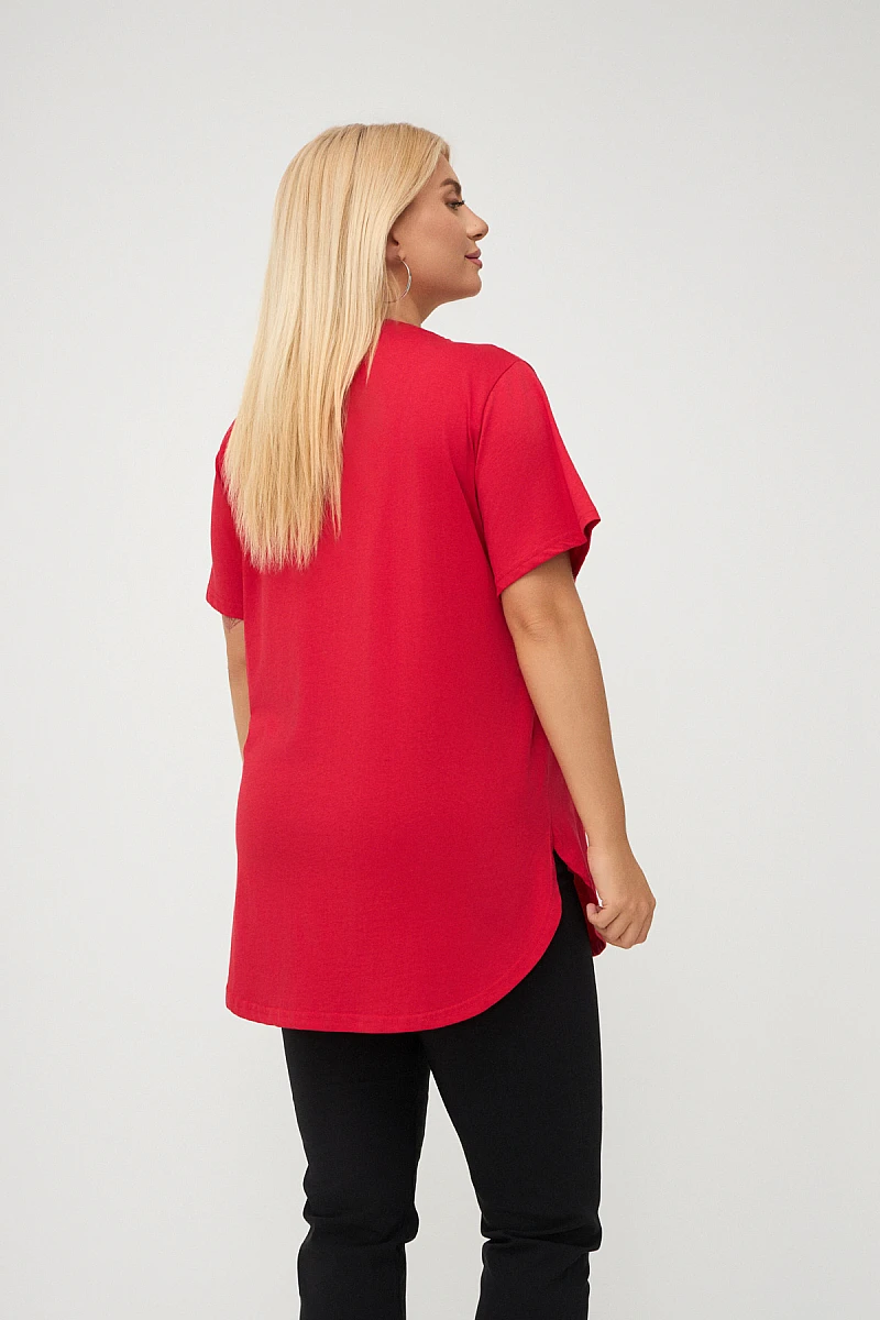 Κόκκινο Plus Size Rose T-Shirt 
