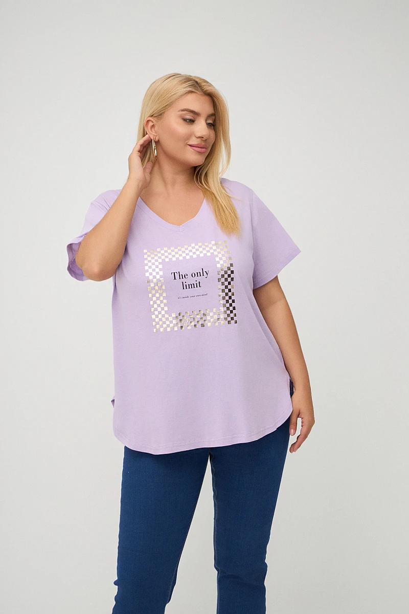 Λιλά Plus Size Limit T-Shirt 