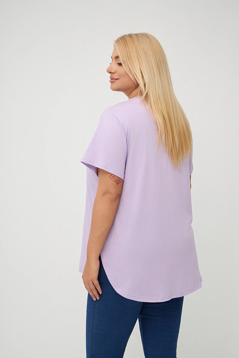 Λιλά Plus Size Rose T-Shirt 