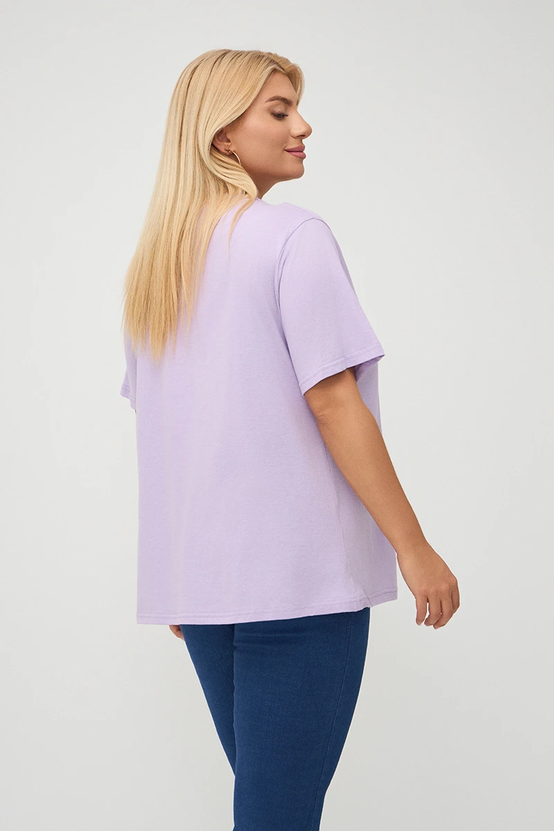 Impression T-Shirt Λιλά