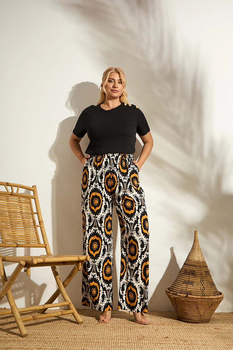 Boho Παντελόνα με Εντυπωσιακό Μοτίβο