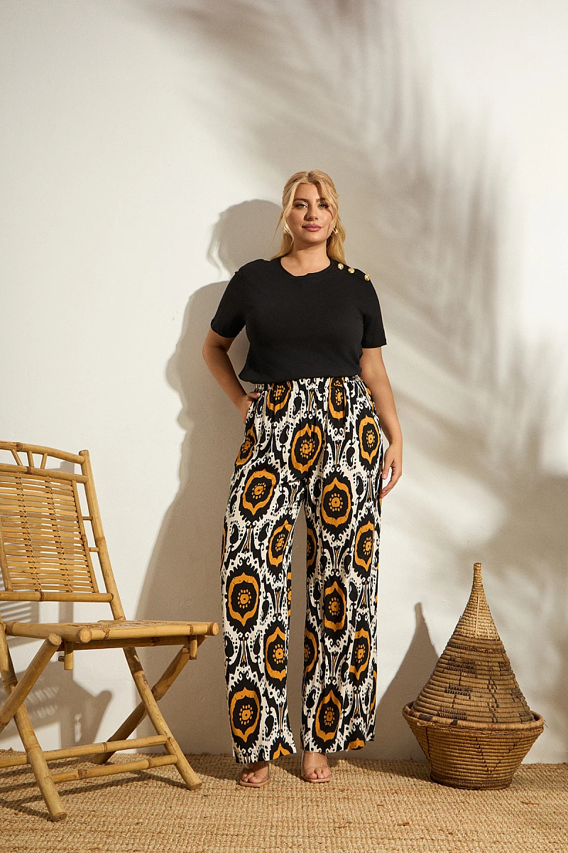 Boho Παντελόνα με Εντυπωσιακό Μοτίβο